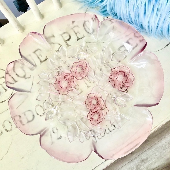 Mikasa, Pink, Vintage, Crystal, Rosella, Serving Platter, Nice Condition - Picture 1 of 8